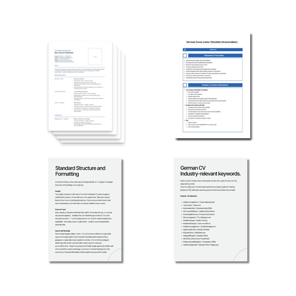 Everything included in German CV Pro
